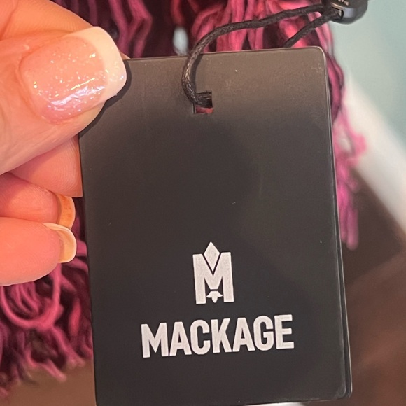 NWT Mackage Mona Woven Bright Pink Scarf - Picture 2 of 8